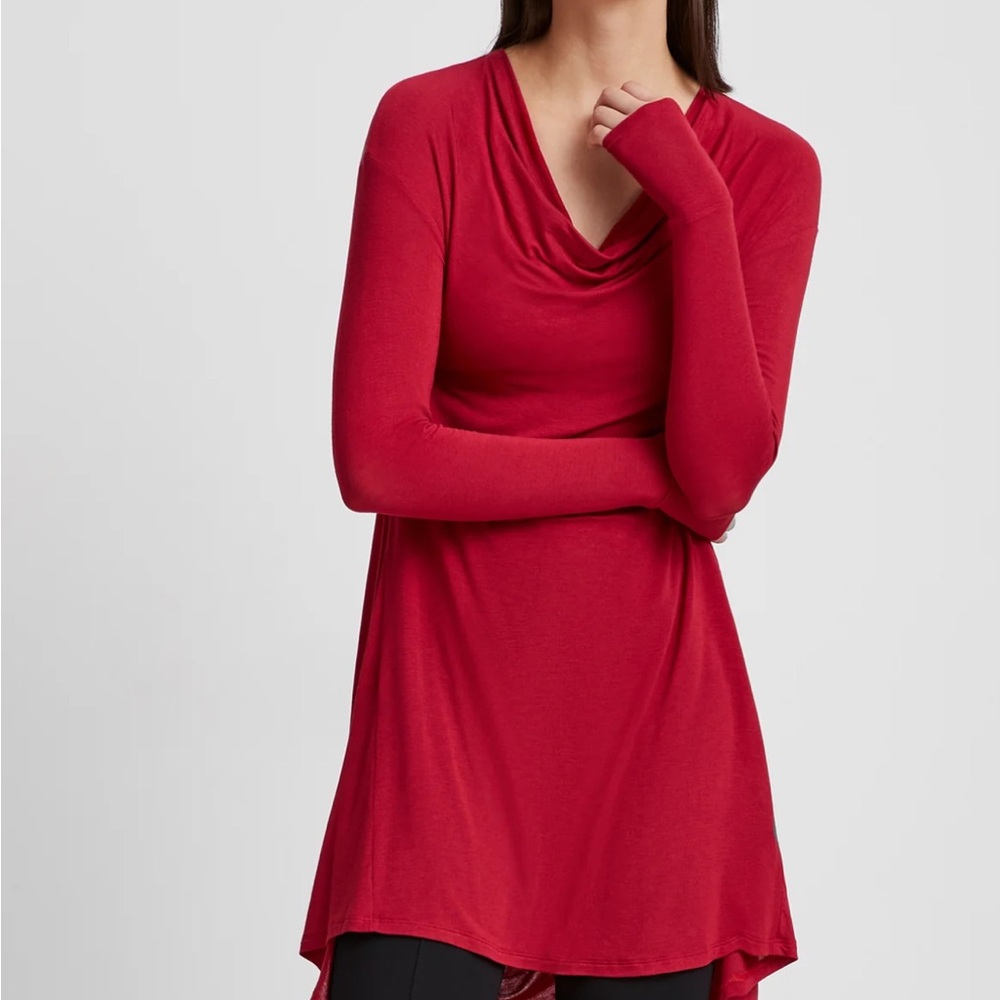 Elegant Red Women's Tunic Top